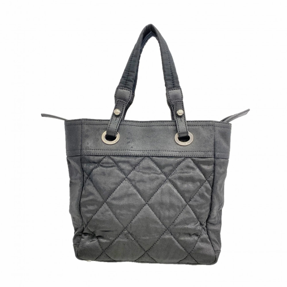 CHANEL Black Canvas Tote Bag